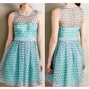 Anthropologie x Moulinette Soeurs Fit Flare Dress Chasia Blue Romantic Fairy - S